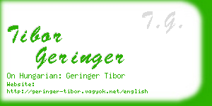 tibor geringer business card